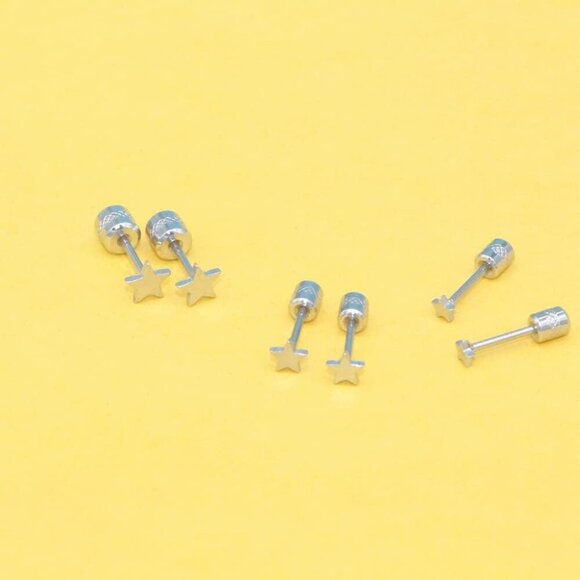 Screw on Earring Backs for Women,Hypoallergenic Surgical Steel Stud Earrings Bal - Picture 5 of 7